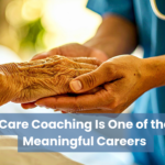 care coach holding a senior client's hand